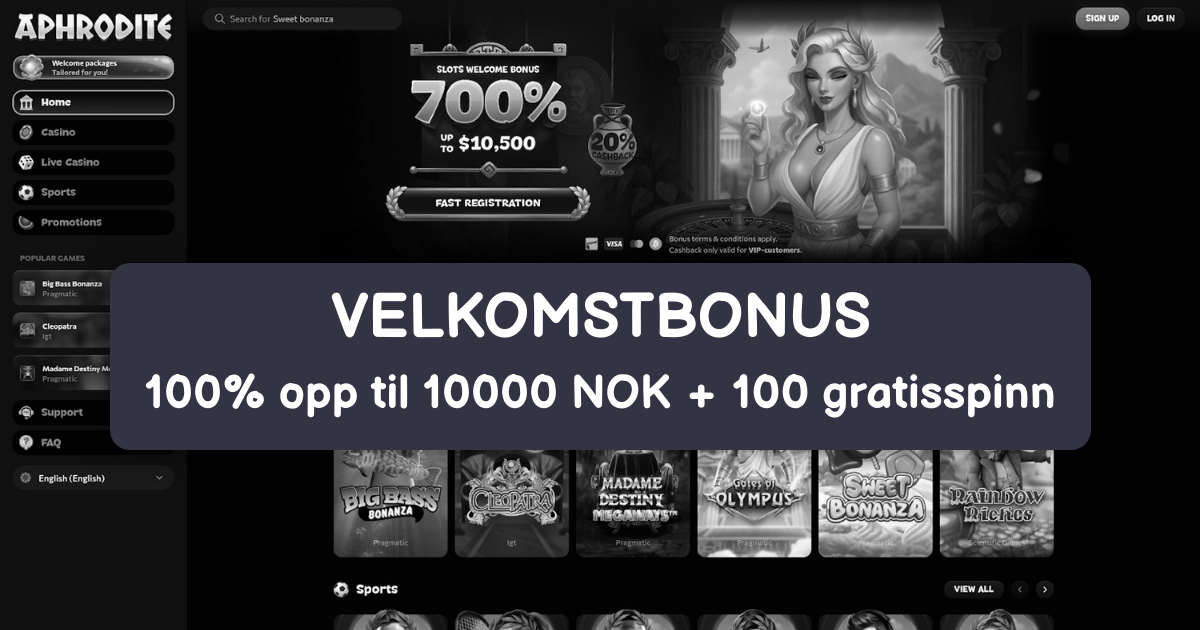 Aphrodite Casino banner